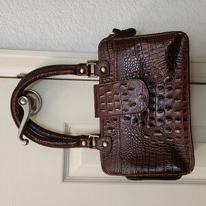 Women's Alligator Brown Leather Handbag